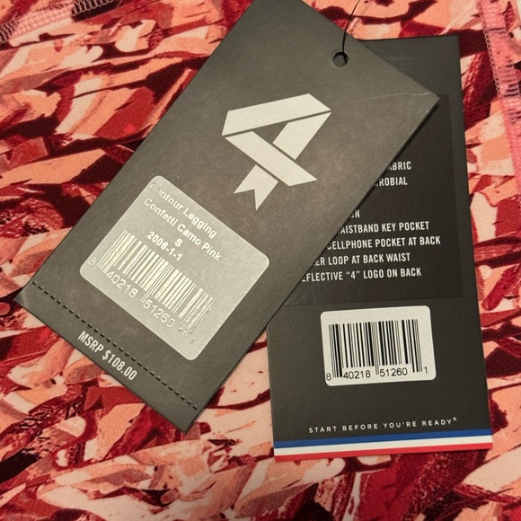 Four laps Leggings Confetti camp size Small $108 New With Tags Red - Picture 7 of 8